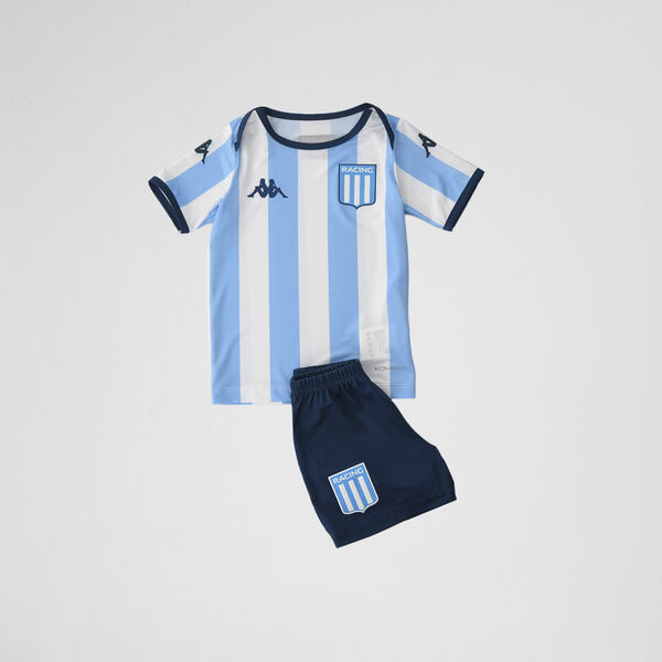 Conjunto Racing Club Kappa Kombat Titular 2025 de Niño
