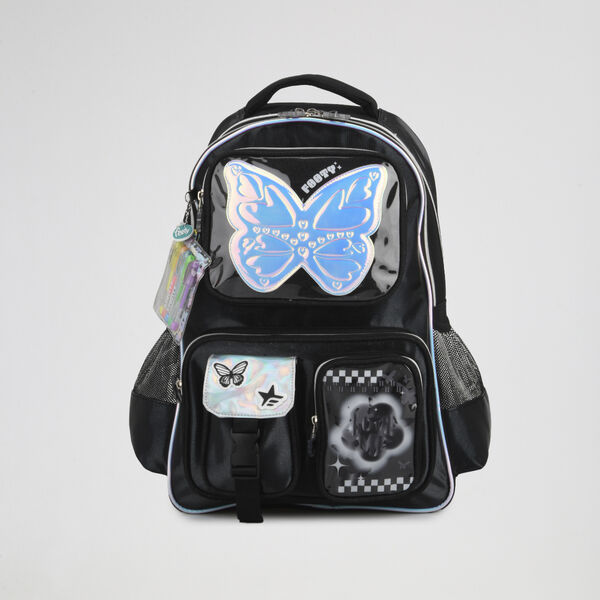 Mochila Footy Espalda Glow Fly 18 Reforzada con estuche Ni&ntilde;a
