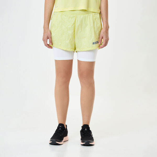 Short Running Topper Crinkled 2 In 1 Mujer