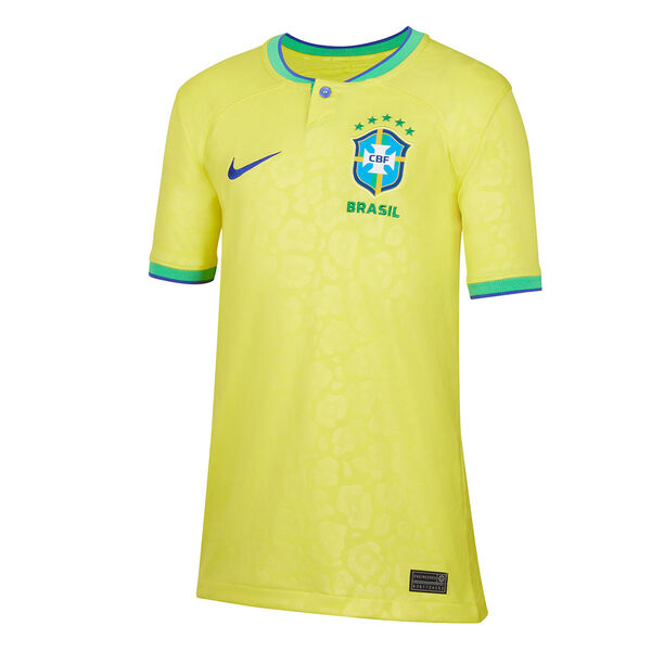 Camiseta Brasil Nike Titular Stadium 22/23 Infantil