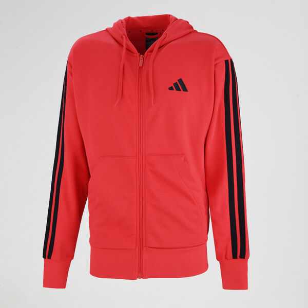Campera adidas Essentials 3 Tiras French Terry Fullzip Hombre