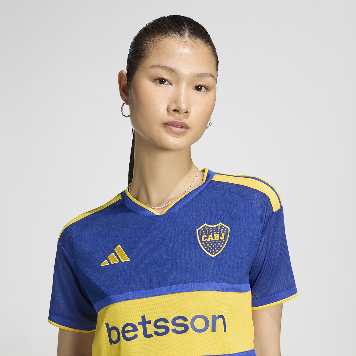 Camiseta Boca Juniors adidas Titular Corta 26 27 Mujer,  image number null