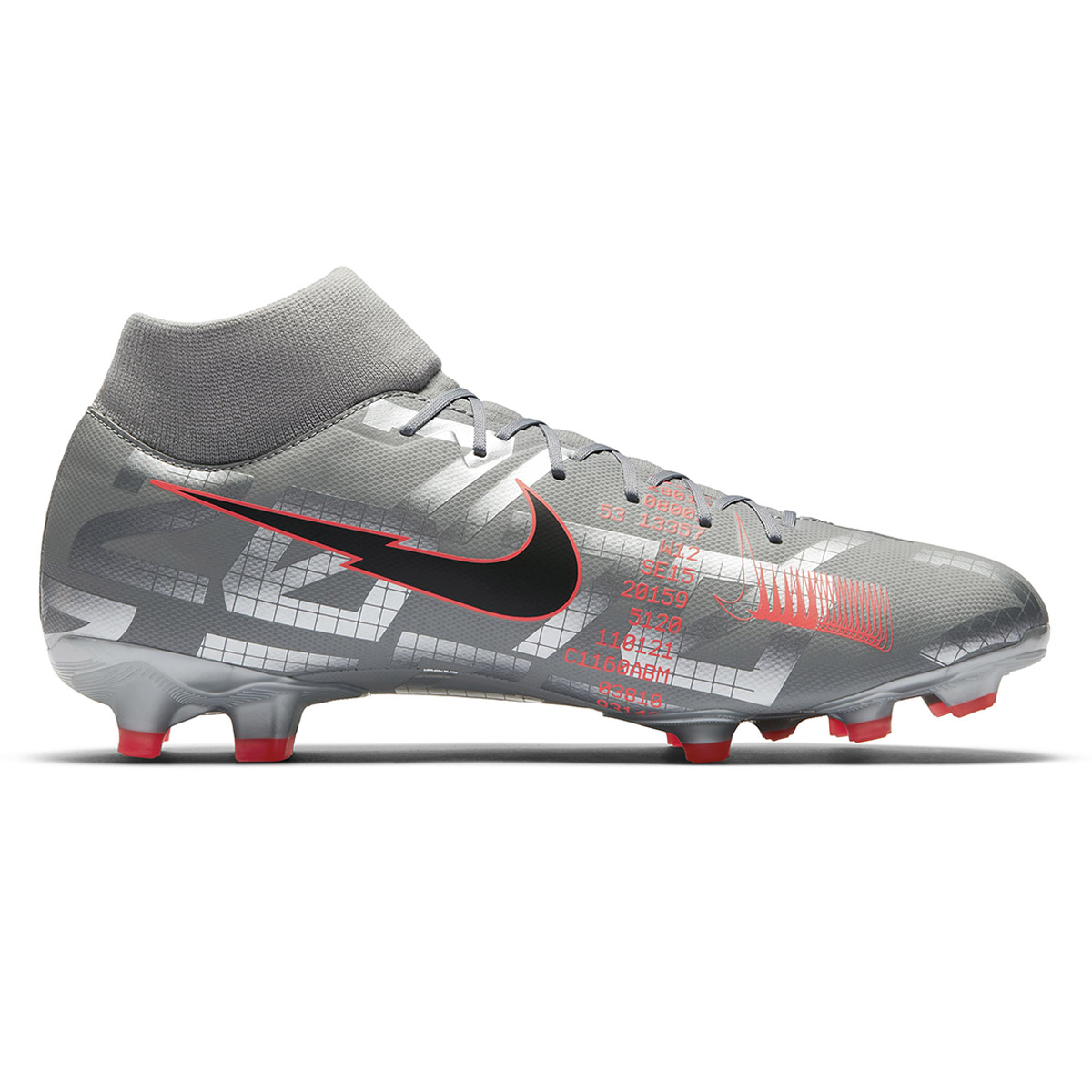 Botines nike grises 2025 con naranja