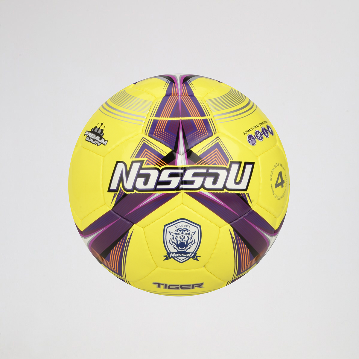 Pelota F&uacute;tbol Nassau Tiger N4 PU,  image number null