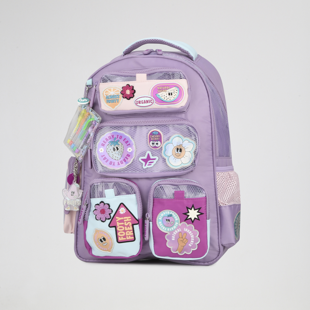 Mochila Footy Espalda Wonder Pockets 18 Reforzada Ni&ntilde;a con estuche,  image number null