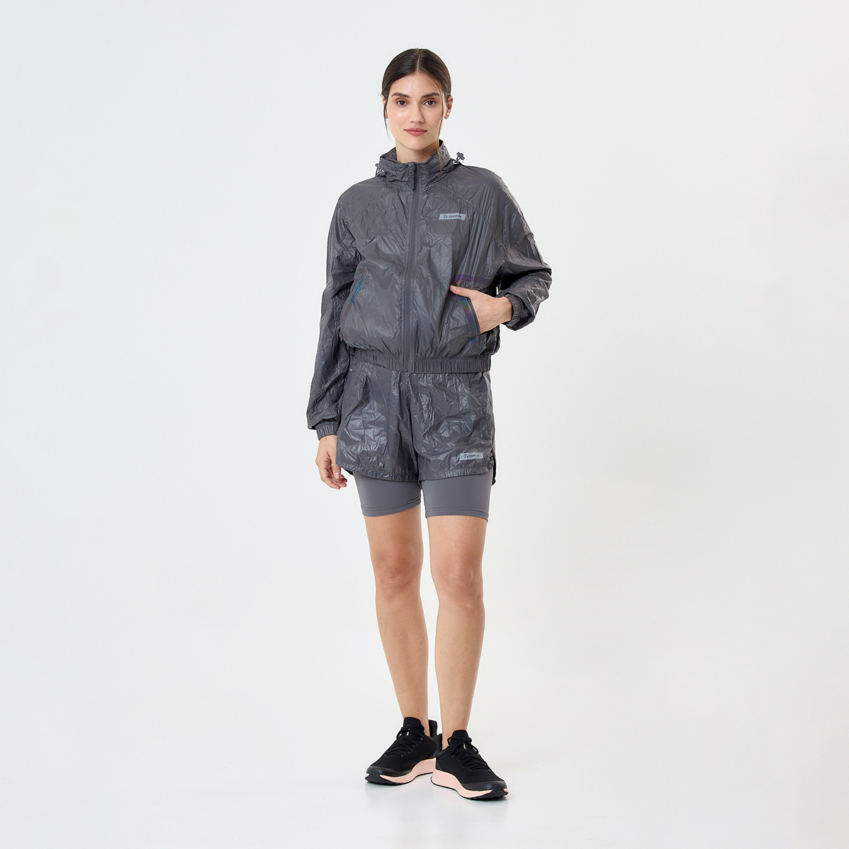 Campera Running Topper Crinkled Mujer,  image number null