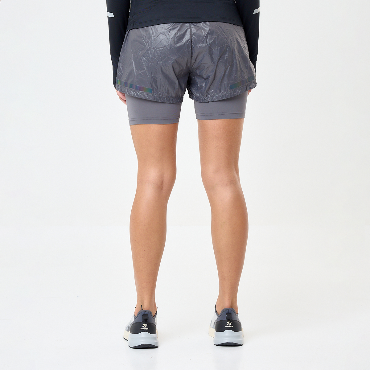 Short Running Topper Crinkled 2 En 1,  image number null