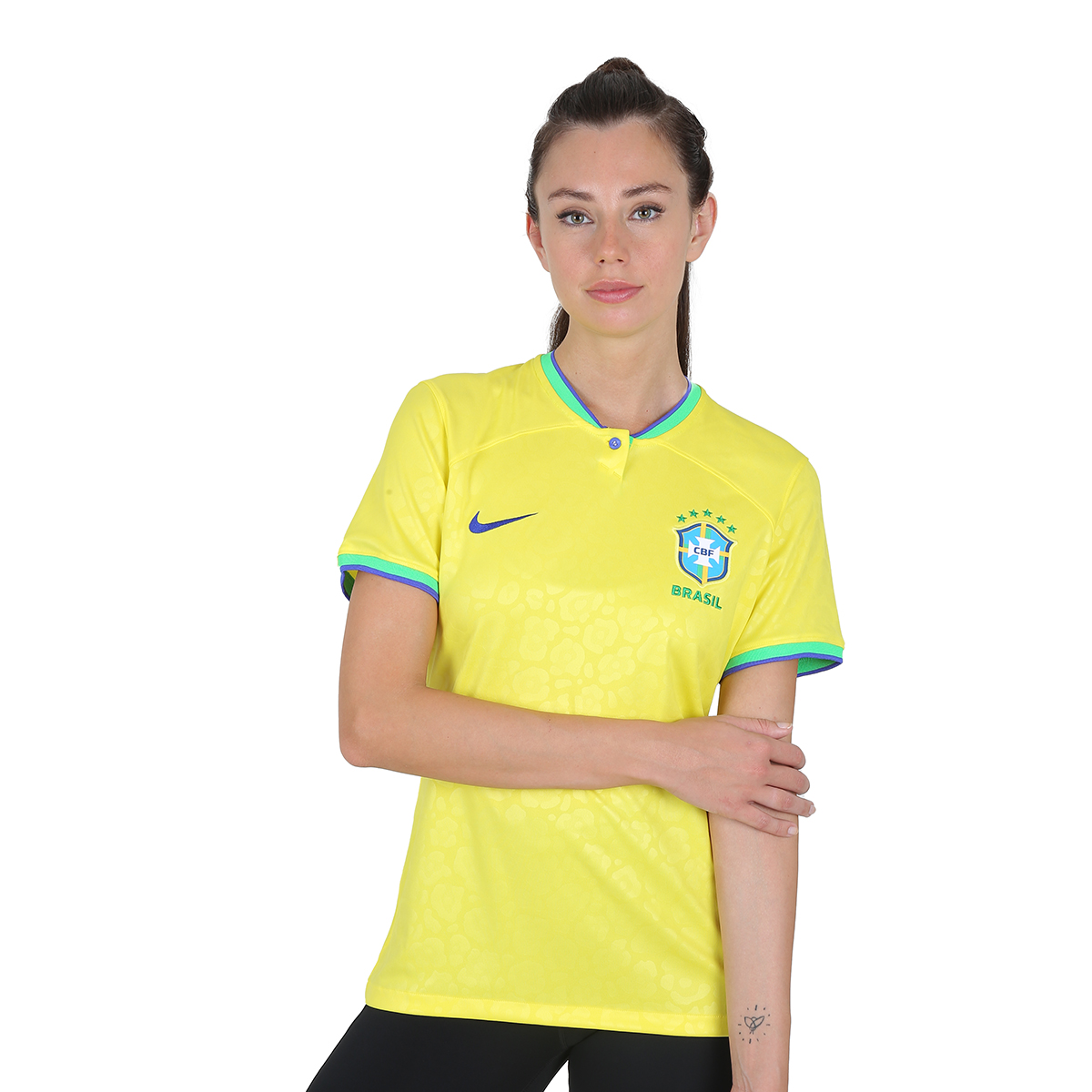 Camiseta Brasil Nike Titular Stadium 22 23 Mujer Dexter