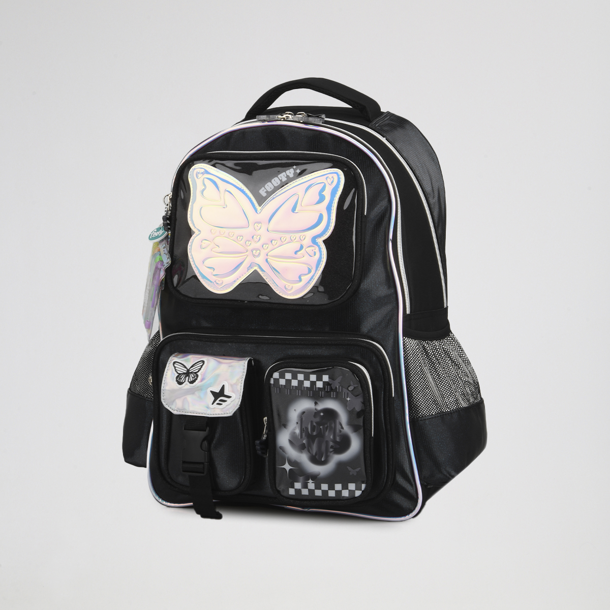 Mochila Footy Espalda Glow Fly 18 Reforzada con estuche Ni&ntilde;a,  image number null