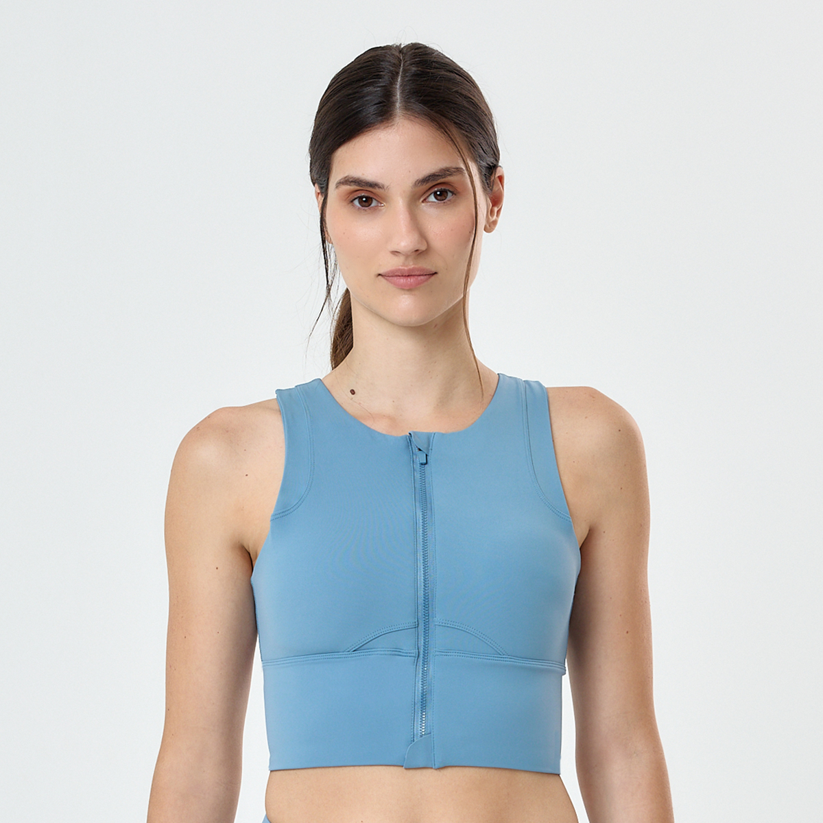 Top Loop Up Aura Blend Zipper Mujer- Lift Up-Impacto Medio,  image number null