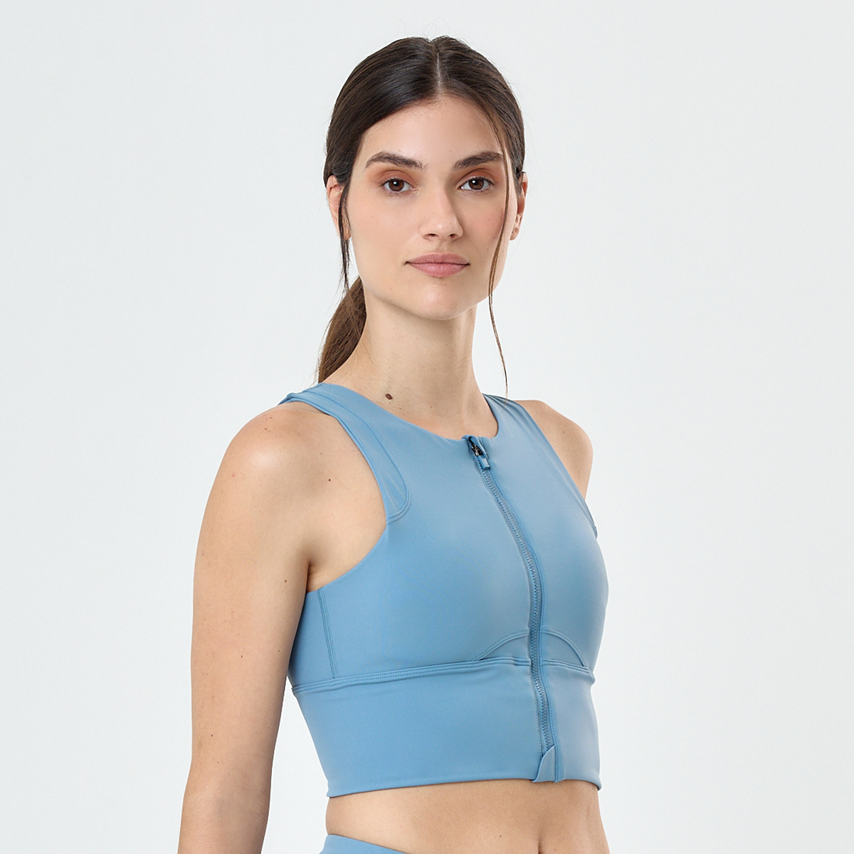 Top Loop Up Aura Blend Zipper Mujer- Lift Up-Impacto Medio,  image number null