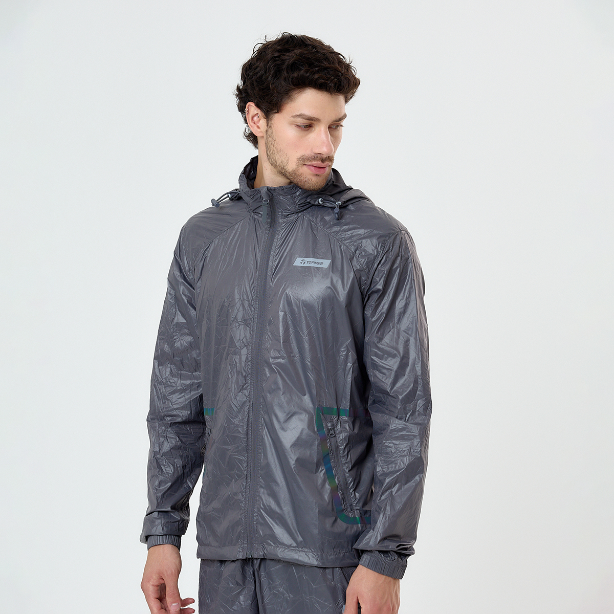 Campera Running Topper Crinkled Hombre,  image number null