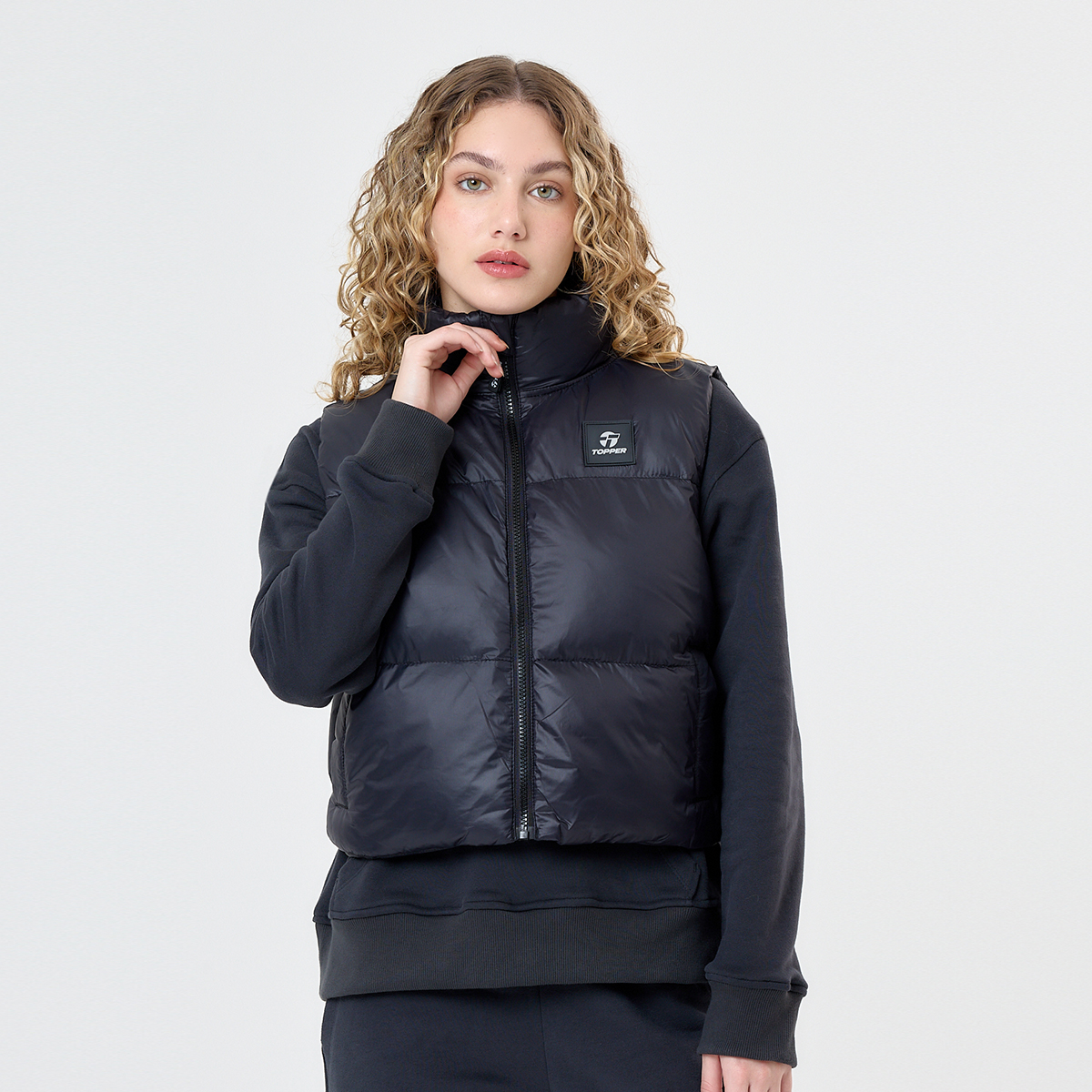 Chaleco Topper Puffer Cropped Mujer,  image number null
