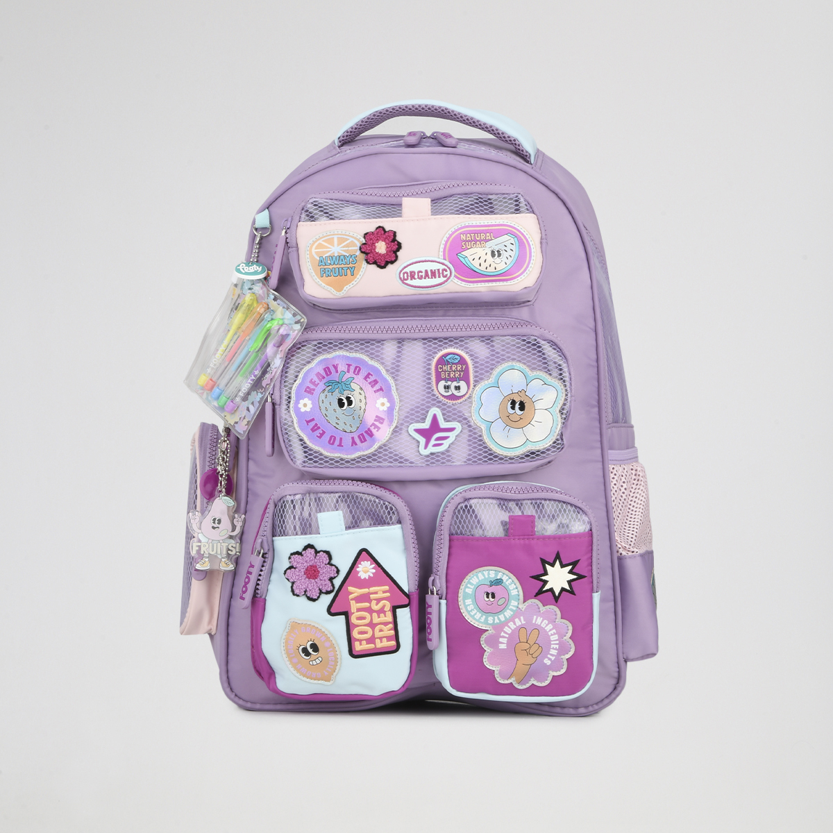 Mochila Footy Espalda Wonder Pockets 18 Reforzada Ni&ntilde;a con estuche,  image number null