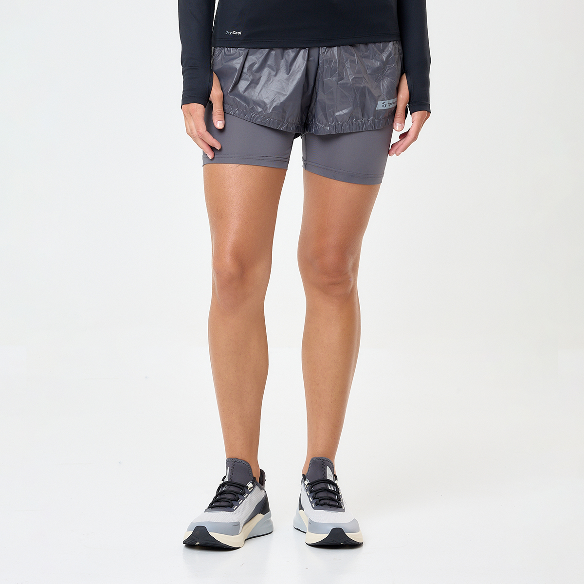 Short Running Topper Crinkled 2 En 1,  image number null