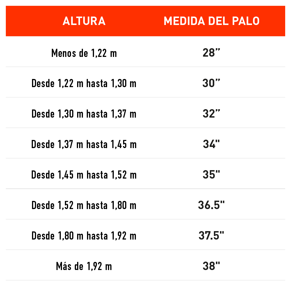 tabla de talles Osaka